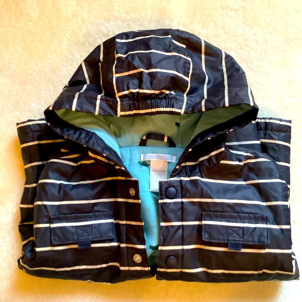 Janie and Jack Lined Striped Rain Jacket - Sz 4